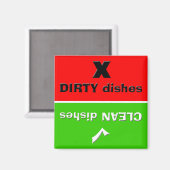 Rot/Grün - Saubere/schmutzige Geschirr Magnet (Vorderseite/Rückseite)