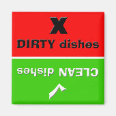 Rot/Grün - Saubere/schmutzige Geschirr Magnet (Vorne)