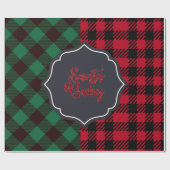 "Rot/Grün/Schachbrett - Das Weihnachtsgeschenk Geschenkpapier (Flach)