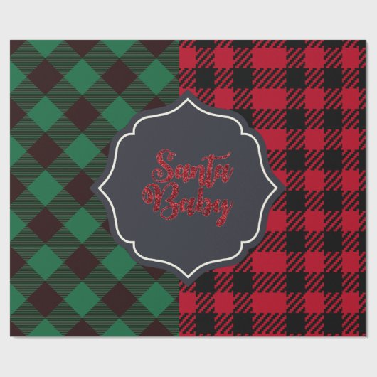 "Rot/Grün/Schachbrett - Das Weihnachtsgeschenk Geschenkpapier (Flach)