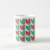 Rot-Grün-Schmetterlingsmuster Kaffeetasse (Mittel)