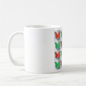 Rot-Grün-Schmetterlingsmuster Kaffeetasse (Links)