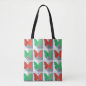 Rot-Grün-Schmetterlingsmuster Tasche (Vorderseite)