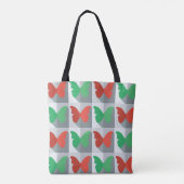 Rot-Grün-Schmetterlingsmuster Tasche (Rückseite)