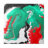 Rot, Grün, Schwarz und Weiß-Marmorfliesen Kunst Fliese (Vorderseite)