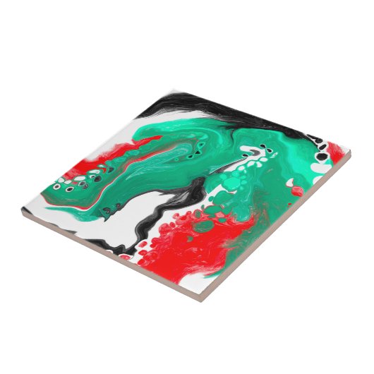 Rot, Grün, Schwarz und Weiß-Marmorfliesen Kunst Fliese (Seite)