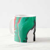 Rot, Grün, Schwarz und Weiß-Marmorfliesen Kunst Kaffeetasse (Vorderseite Links)