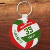 Rot-Grün-Sportmannschaft färbt Volleyball Schlüsselanhänger (Vorderseite)