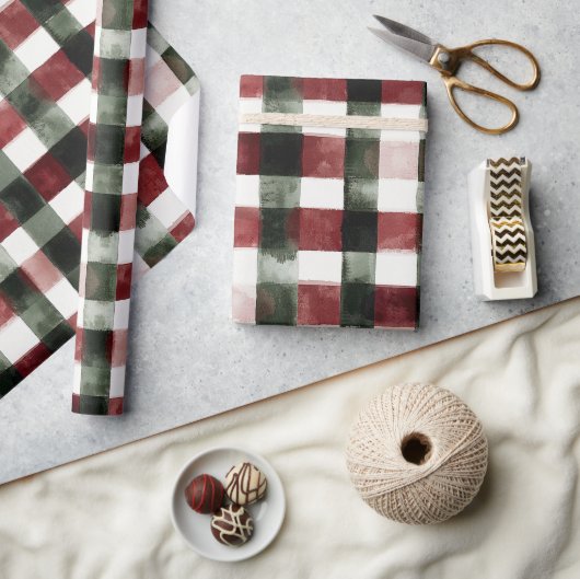 Rot Grün Streifen Geburtstag Geschenkpapier (Kunsthandwerk)