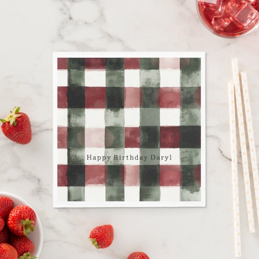 Rot Grün Streifen Geburtstag Serviette (Beispiel)