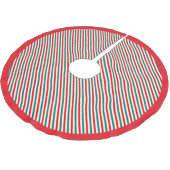 Rot Grün Streifen Polyester Weihnachtsbaumdecke (Schrägansicht)