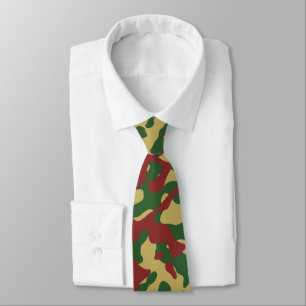 Rot, Grün und Beige Camouflage-Muster Krawatte