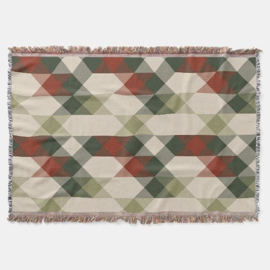 rot grün und beige geometrisch decke (Vorderseite)