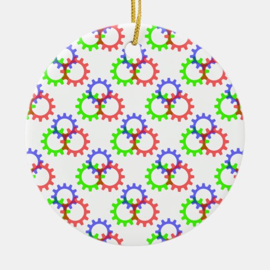 Rot, Grün und Blau Keramik Ornament (Vorne)