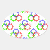 Rot, Grün und Blau Ovaler Aufkleber (Vorderseite)