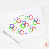 Rot, Grün und Blau Ovaler Aufkleber (Umschlag)