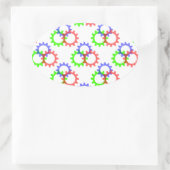 Rot, Grün und Blau Ovaler Aufkleber (Tasche)