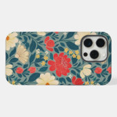 Rot, Grün und Creme Chinoiserie iPhone Hülle (Rückseite (Horizontal))