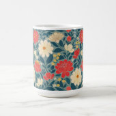 Rot, Grün und Creme Chinoiserie Kaffeetasse (Mittel)