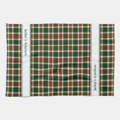 Rot, Grün und Creme Kariert Geschirrtuch (Horizontal)