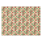 Rot Grün und Creme Patchwork-Quilt-Look Tischdecke (Vorderseite (Horizontal))