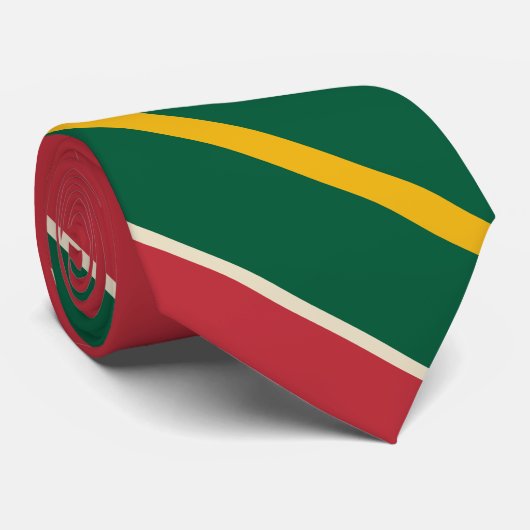 Rot grün und goldgestreift krawatte (Gerollt)