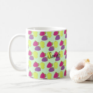 Rot, Grün und Lila Kaffeetasse