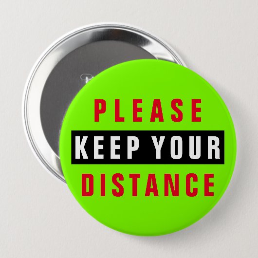 Rot, Grün und Schwarz Bitte Behalt deine Entfernun Button (Vorne & Hinten)