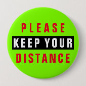 Rot, Grün und Schwarz Bitte Behalt deine Entfernun Button (Vorderseite)