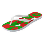 Rot, Grün und Weiß Badesandalen (Schrägansicht)