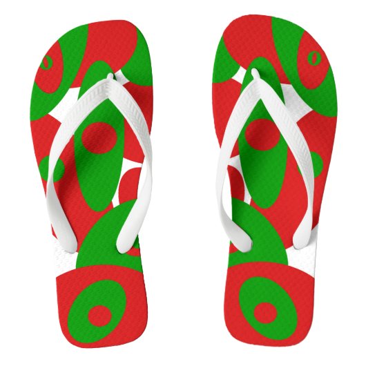 Rot, Grün und Weiß Badesandalen (Fußbett)