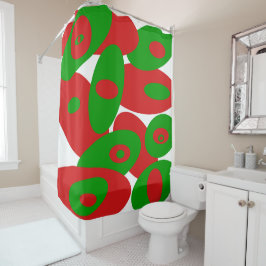 Rot, Grün und Weiß Duschvorhang