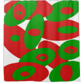 Rot, Grün und Weiß Duschvorhang (Vorderseite)