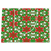 Rot, Grün und Weiß Große Geschenktüte (Vorderseite)