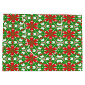 Rot, Grün und Weiß Große Geschenktüte (Rückseite)