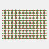 Rot, Grün und Weiß Harlequin Geschenkpapier Set (Vorderseite 3)