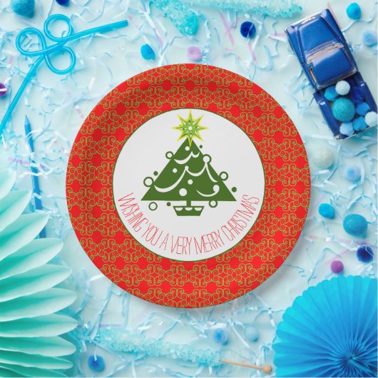 Rot grün und weiß pappteller (Party)