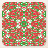Rot, Grün und Weiß Rechteckiger Pappuntersetzer (Vorderseite)