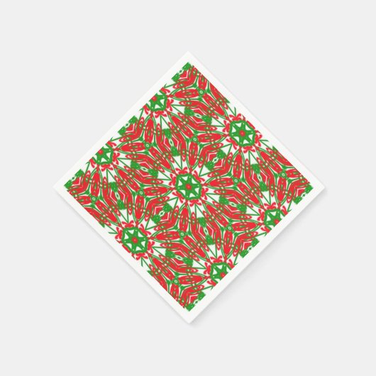 Rot, Grün und Weiß Serviette (Ecke)