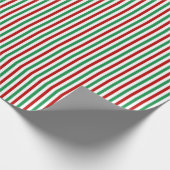 Rot, grün und Weiß Stripes | Weihnachten Geschenkpapier (Ecke)