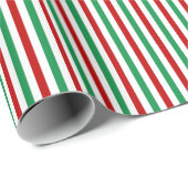 Rot, grün und Weiß Stripes | Weihnachten Geschenkpapier (Rolleneckpunkt)