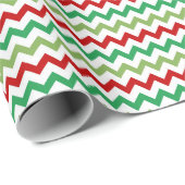 Rot Grün und Weiß Zickzack Geschenkpapier (Rolleneckpunkt)