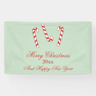 Rot, Grün und Weiße Zuckerstangen Weihnachten Banner