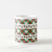 Rot Grün Vintage-Weihnachtsbaum Karomuster Kaffeetasse (Mittel)