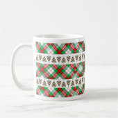 Rot Grün Vintage-Weihnachtsbaum Karomuster Kaffeetasse (Links)