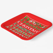 Rot Grün Weihnachten Typografie Retro Pappteller (Gewinkelt)