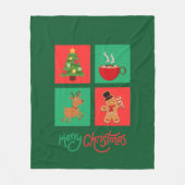 Rot-Grün-Weihnachtsdesign Fleecedecke (Vorderseite)