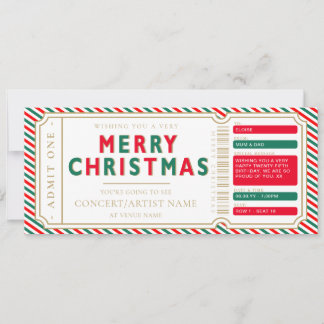 Rot Grün Weihnachtskonzert Ticket Geschenkgutschei Einladung