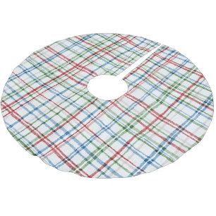 Rot Grün Weiß Blau Streifen Polyester Weihnachtsbaumdecke
