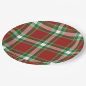 Rot Grün Weiß Cool Red Lumberjack Karomuster Pappteller (Schrägansicht)